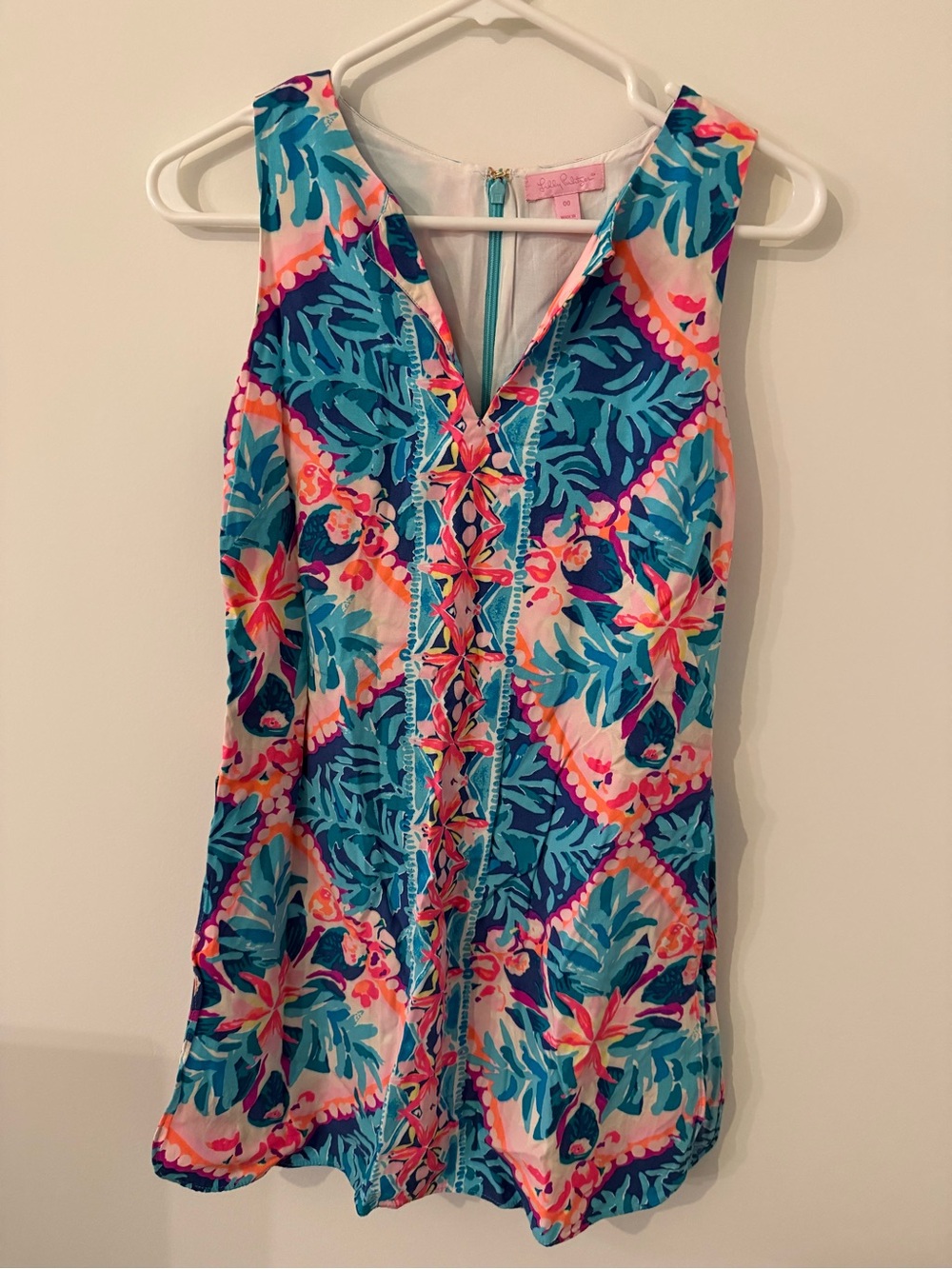Lilly Pulitzer Tanya Romper Seaside Aqua Summer Beach Travel Pool Size 00